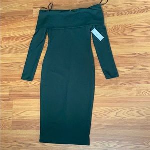 Hunter Green Off the Shoulder Sheath Dress | NWT